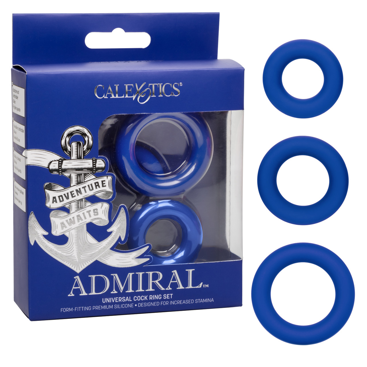 admiral universal cock ring set blue 