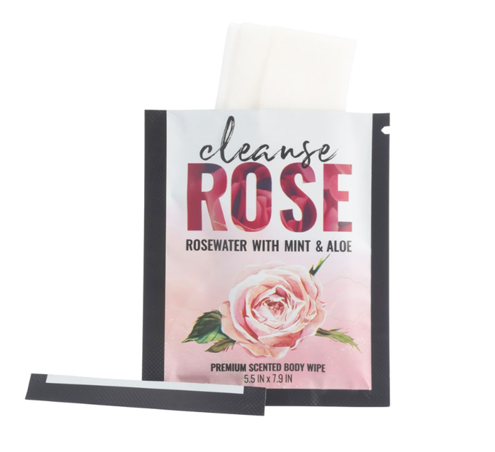 alchemy cleanse rosewater body wipes  ct display 