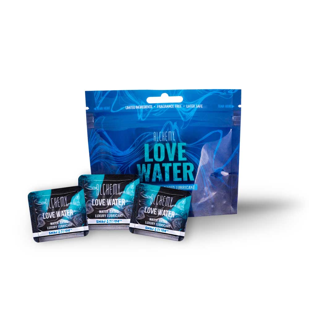 alchemy love water snap slide display  packs  ct  water based lubricant 