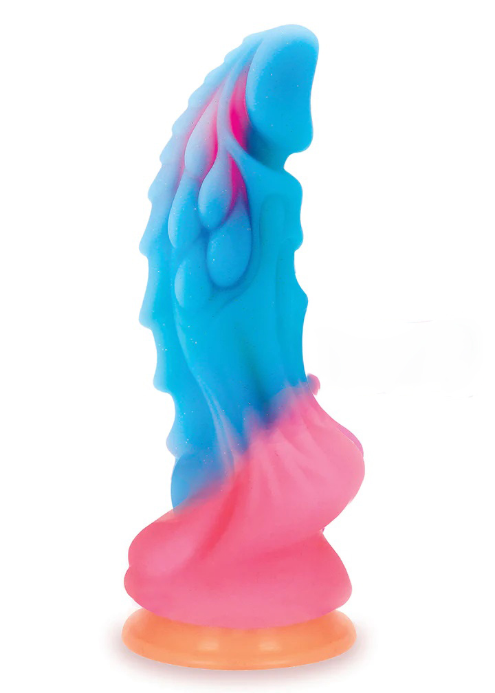 alien nation dragon silicone glow in the dark creature dildo multicolor 