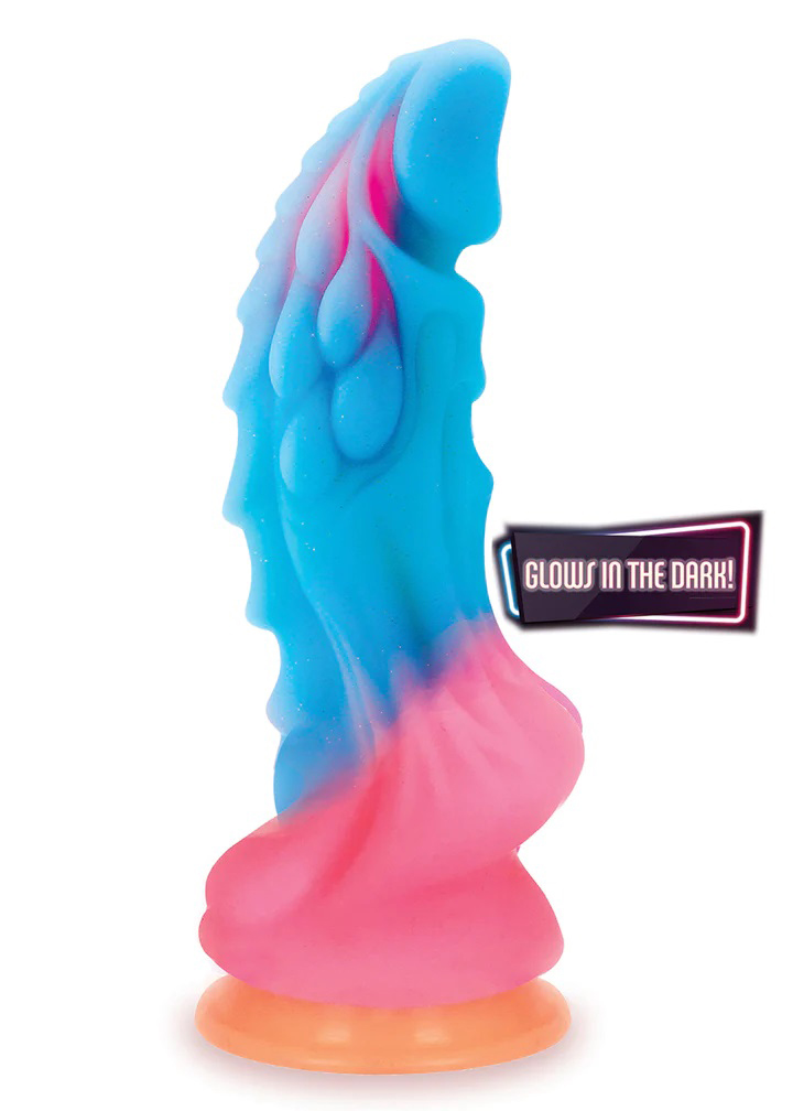 alien nation dragon silicone glow in the dark creature dildo multicolor 