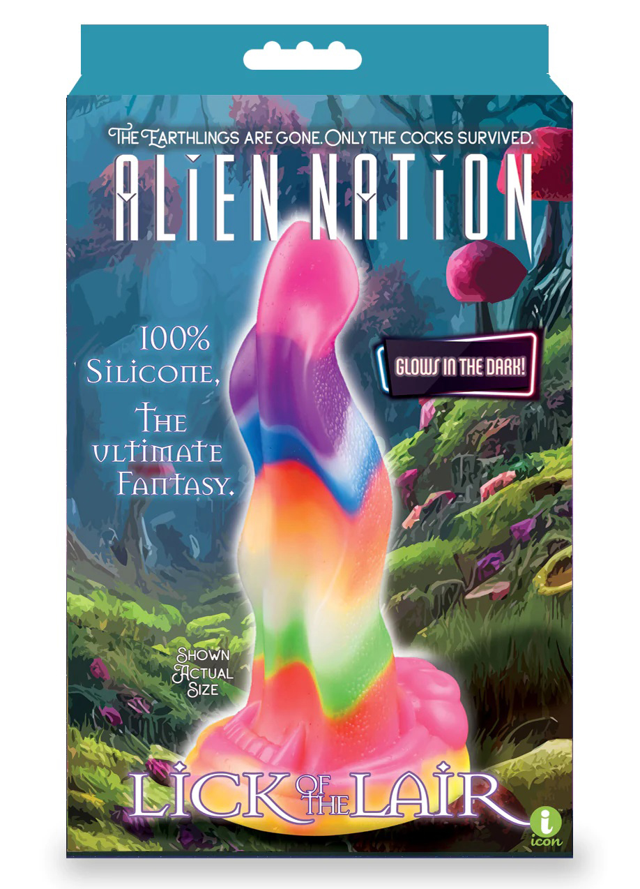 alien nation lick of the lair silicone glow in the dark creature dildo multicolor 