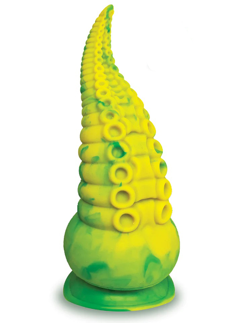 alien nation octopod silicone rechargeable  vibrating creature dildo yellow and green 