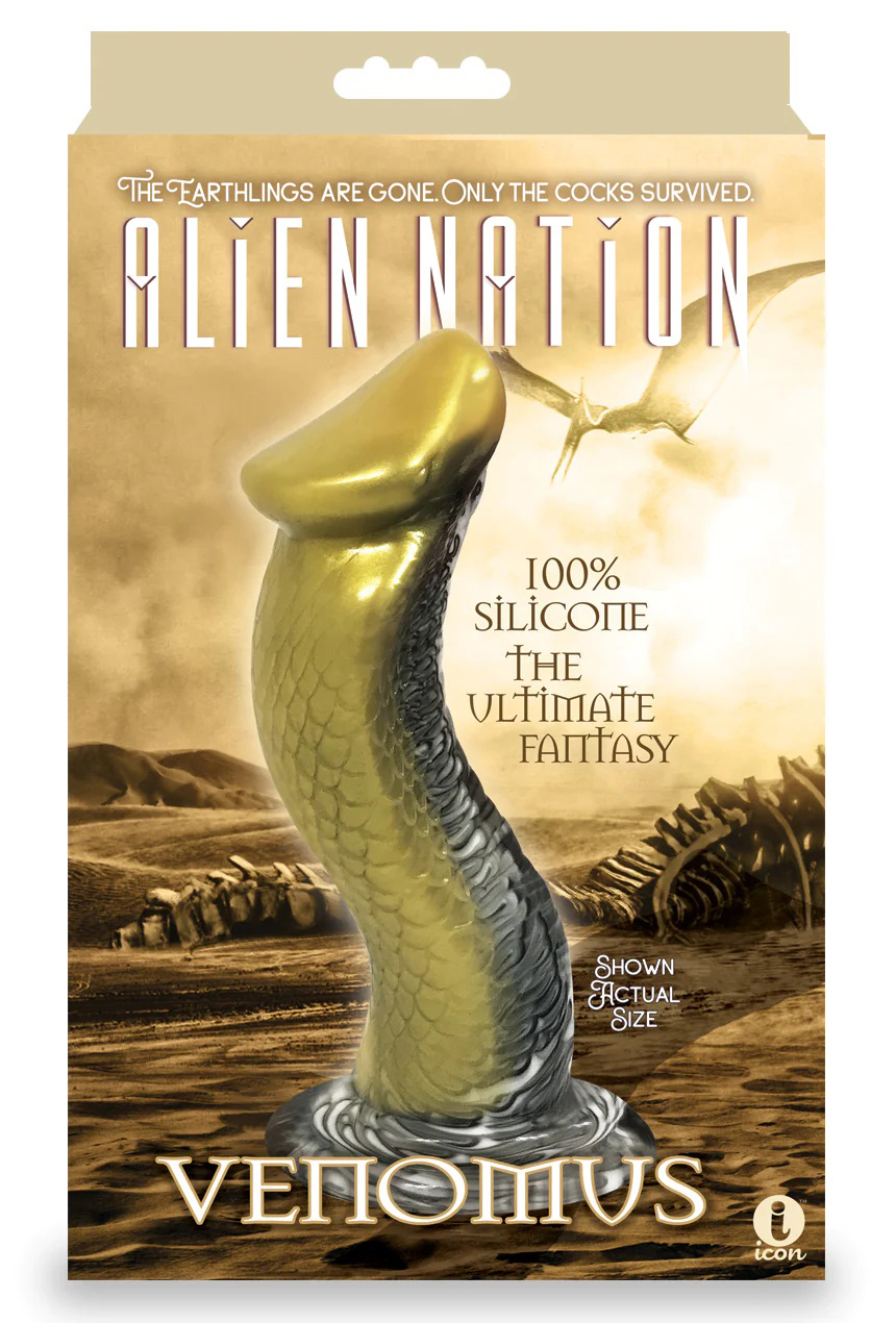 alien nation venomus silicone creature dildo  gold 