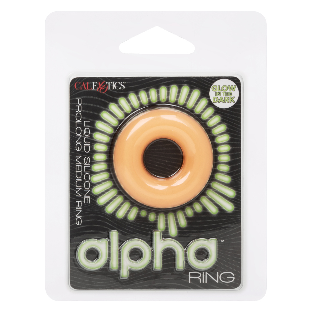 alpha glow in the dark liquid silicone prolong  medium ring orange 