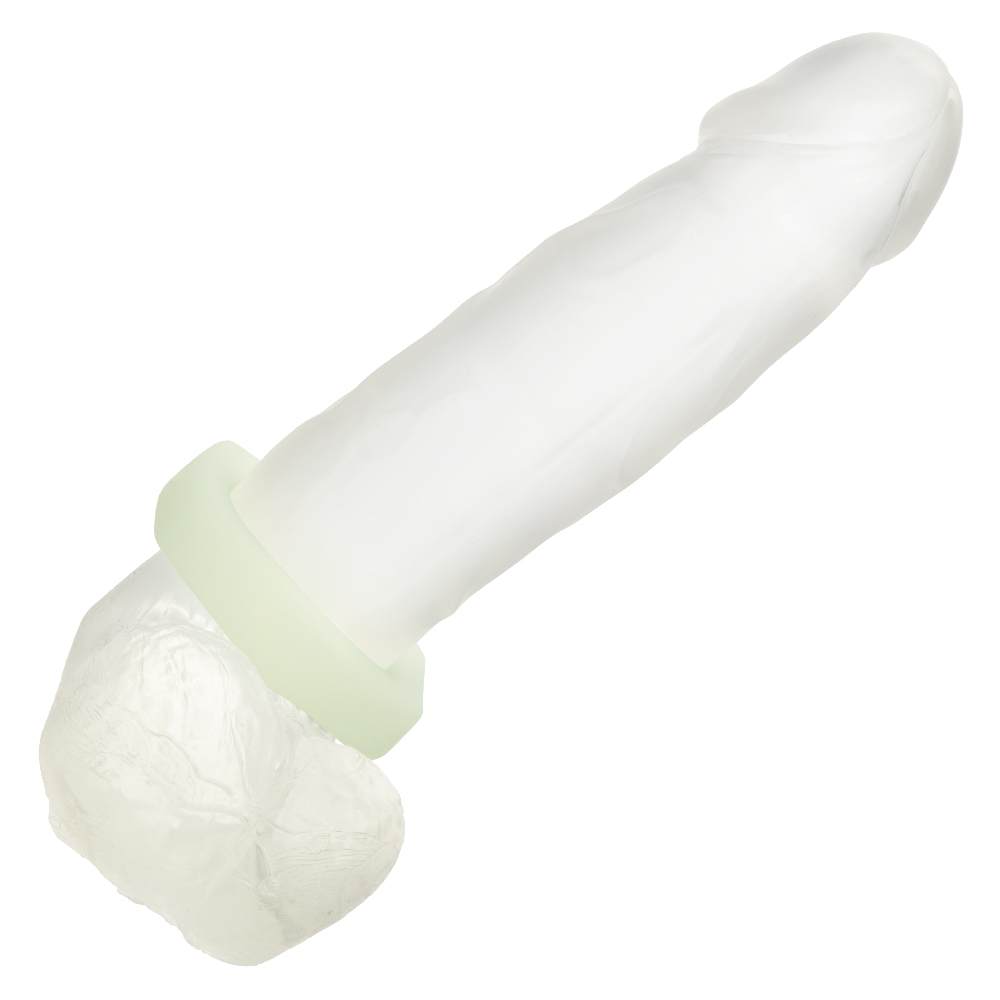 alpha glow in the dark liquid silicone prolong sexagon ring white 