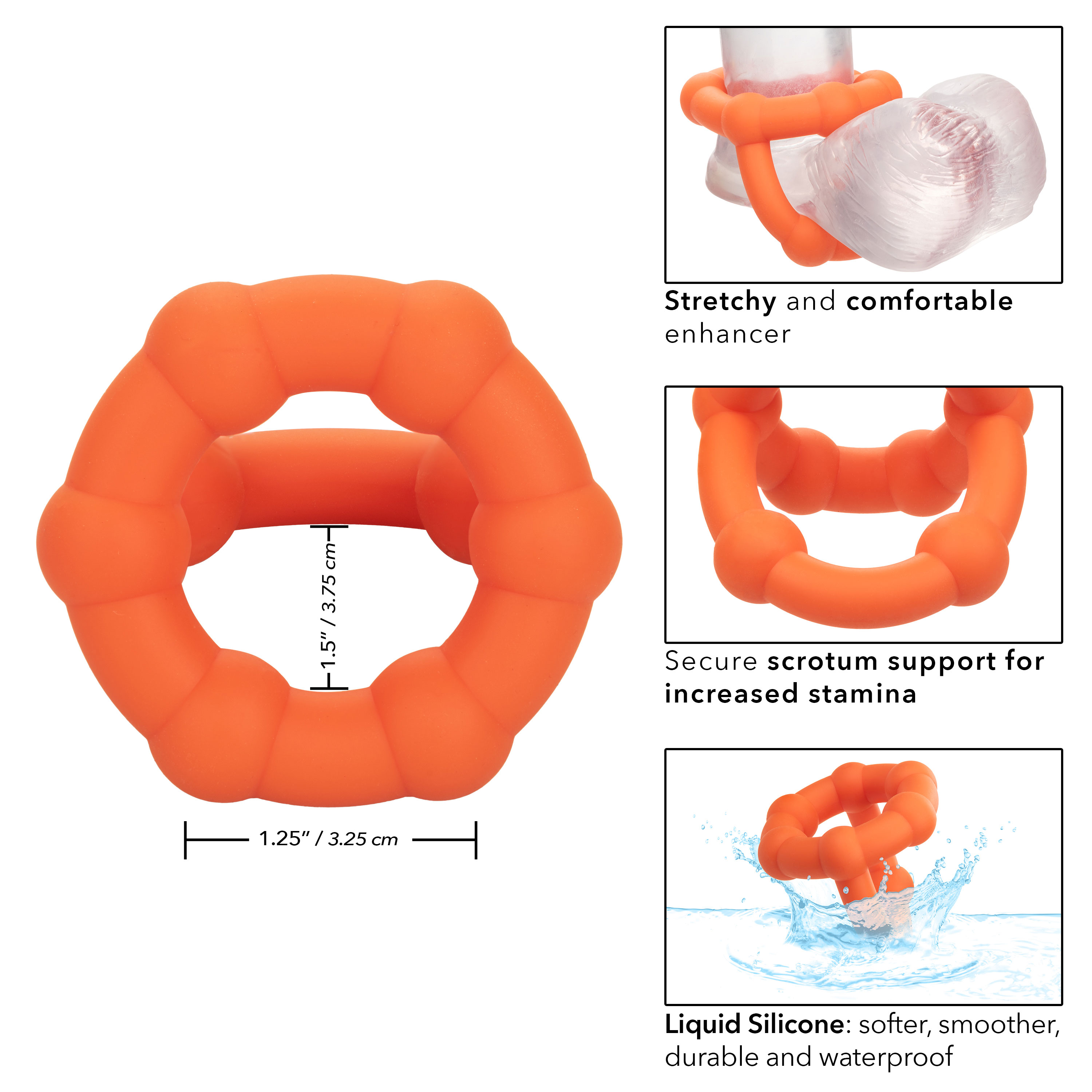 alpha liquid silicone all star ring orange 