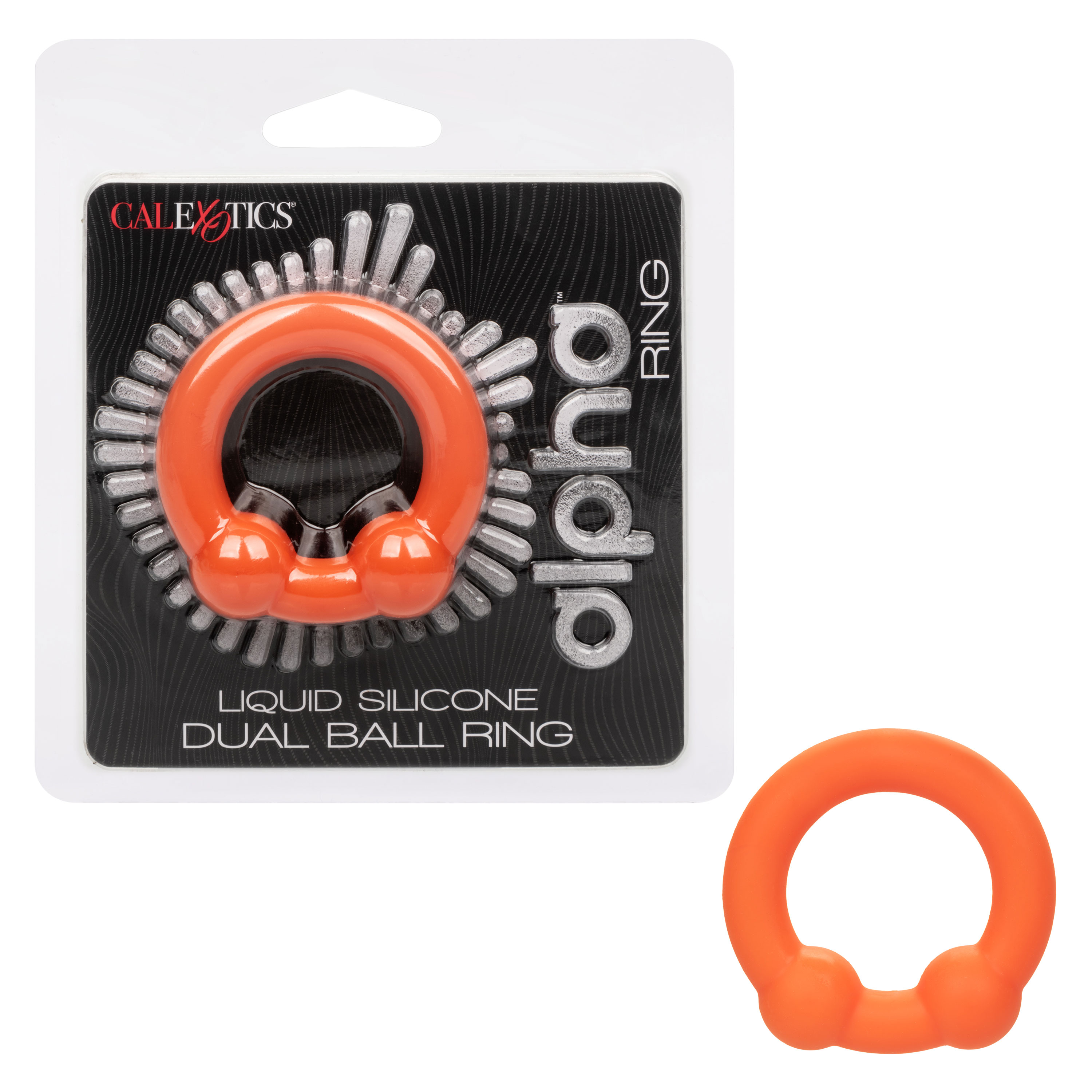 alpha liquid silicone dual ball ring orange orange 