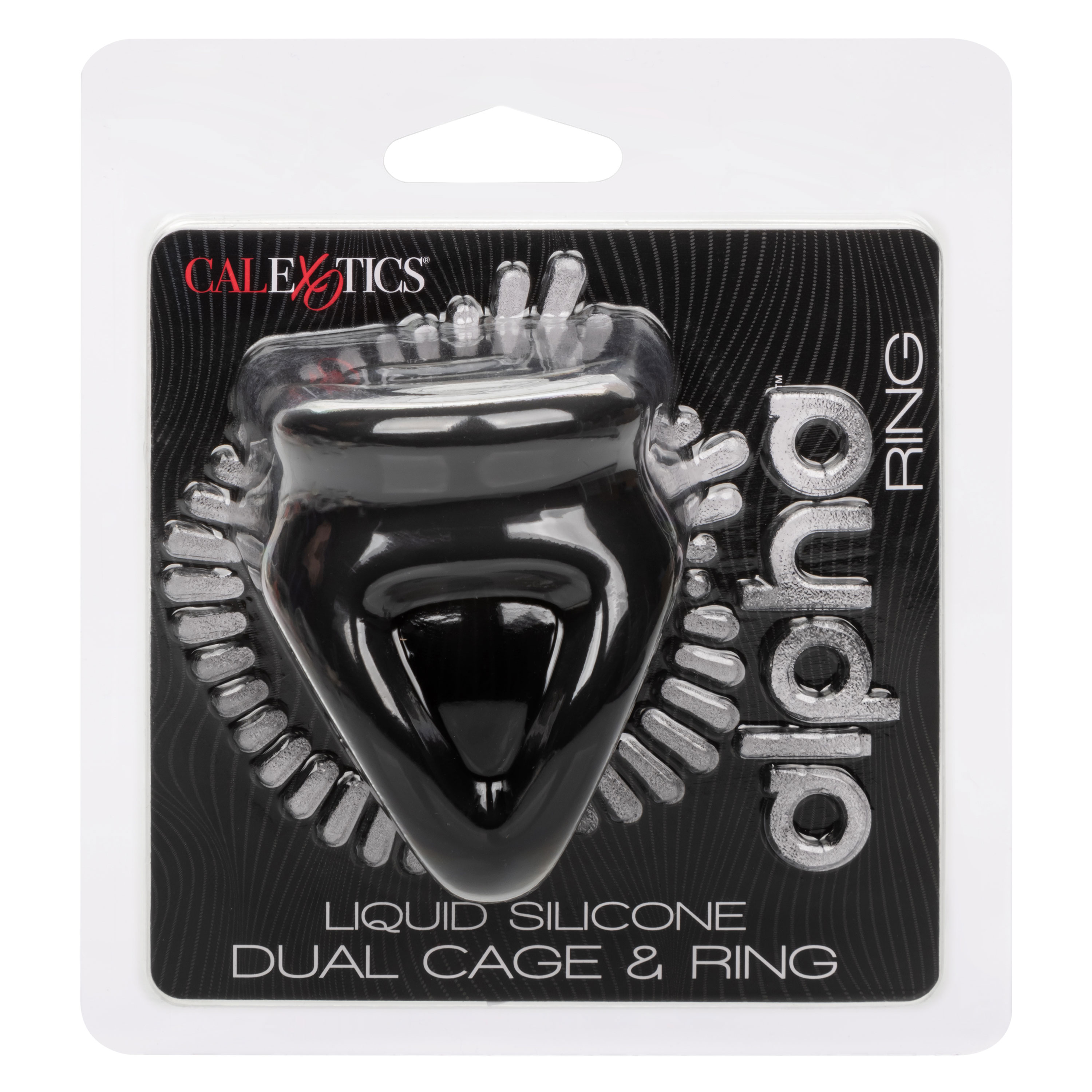 alpha liquid silicone dual cage and ring black ring black 