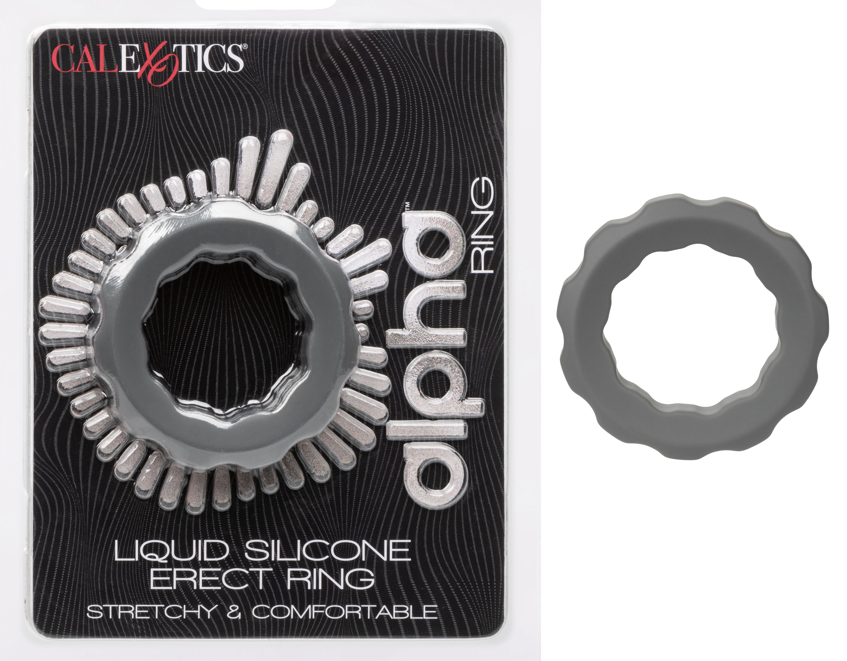 alpha liquid silicone erect ring gray 