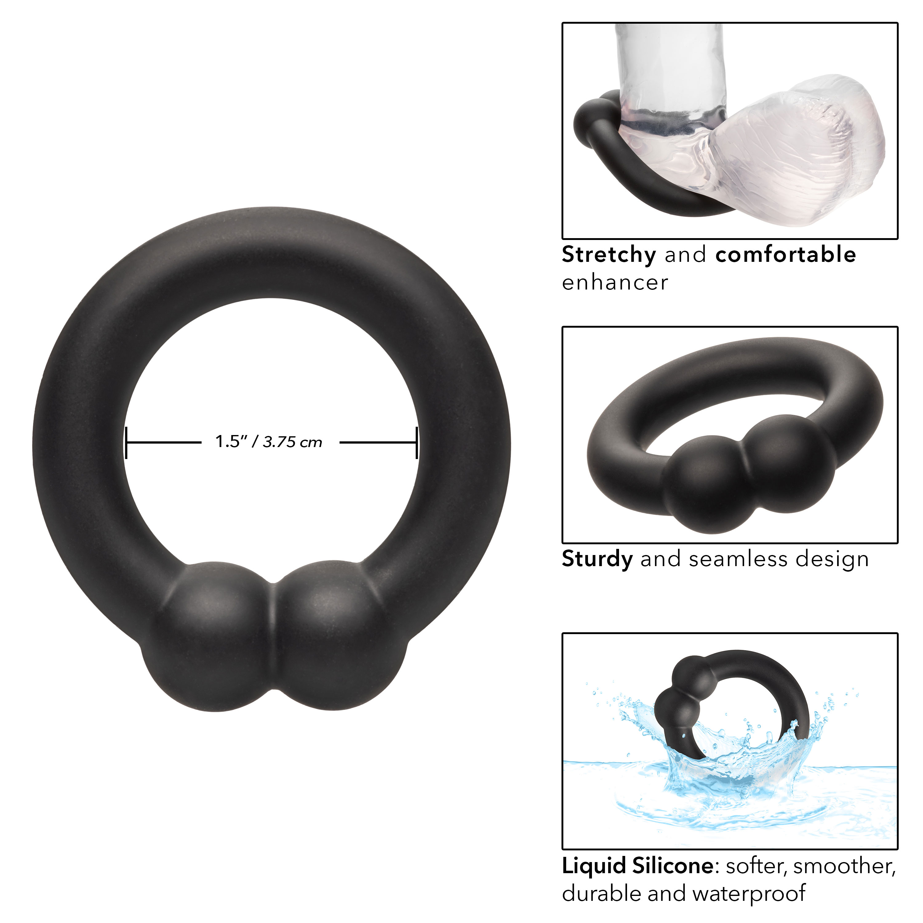 alpha liquid silicone muscle ring black 