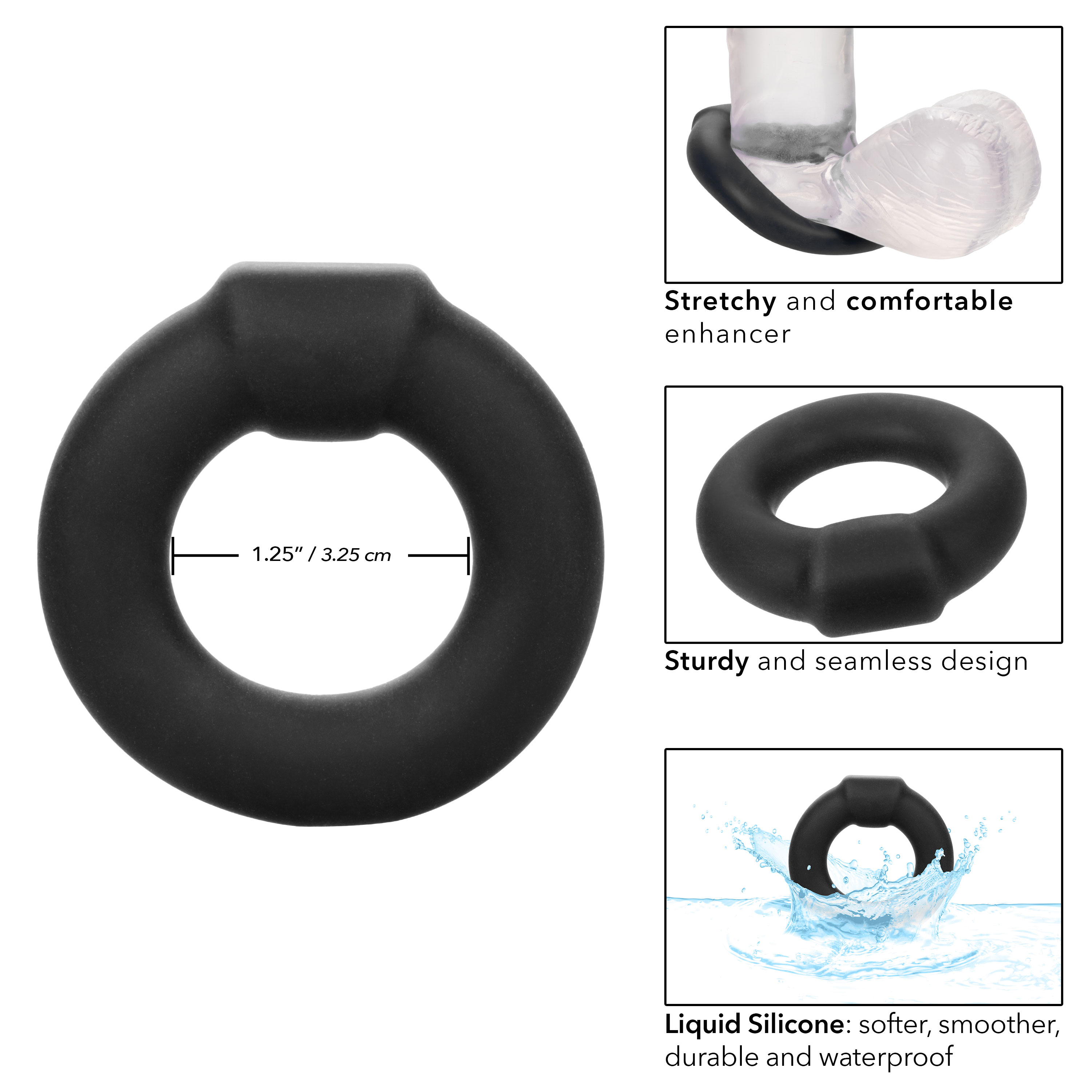 alpha liquid silicone optimum ring black 