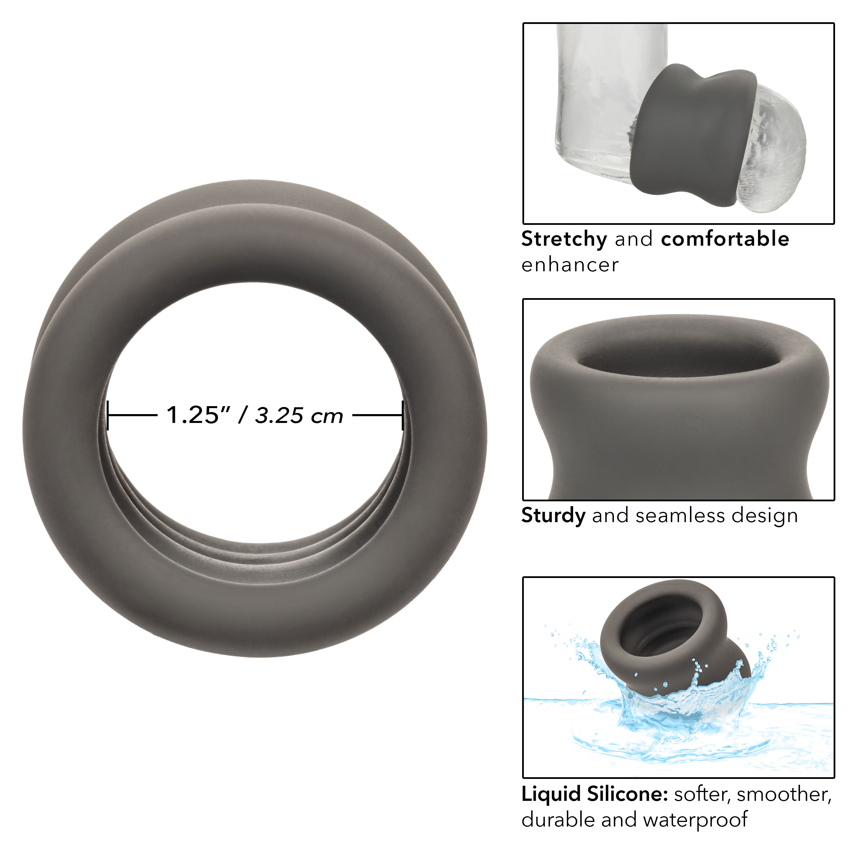 alpha liquid silicone scrotum ring gray gray 