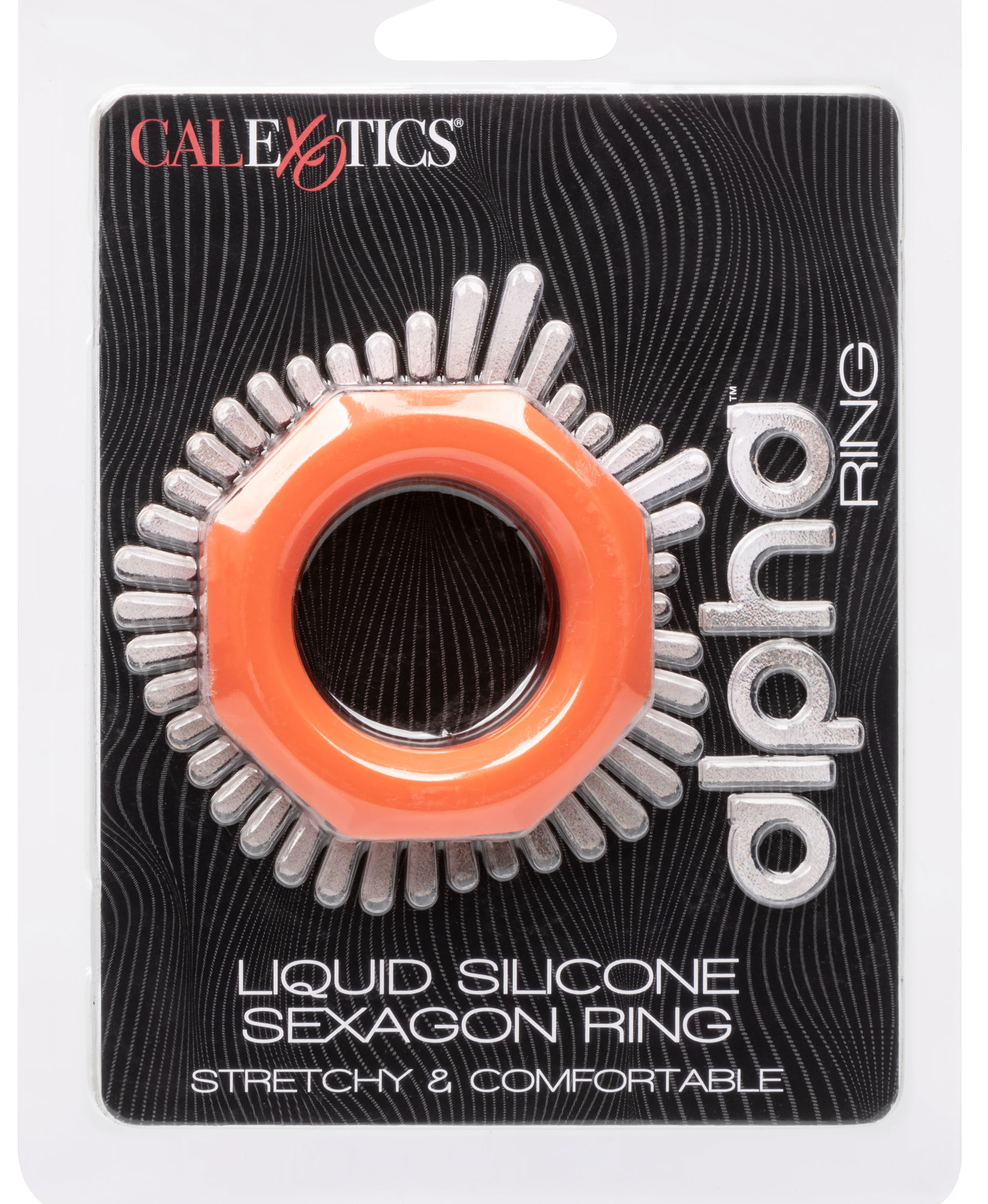 alpha liquid silicone sexagon ring orange 