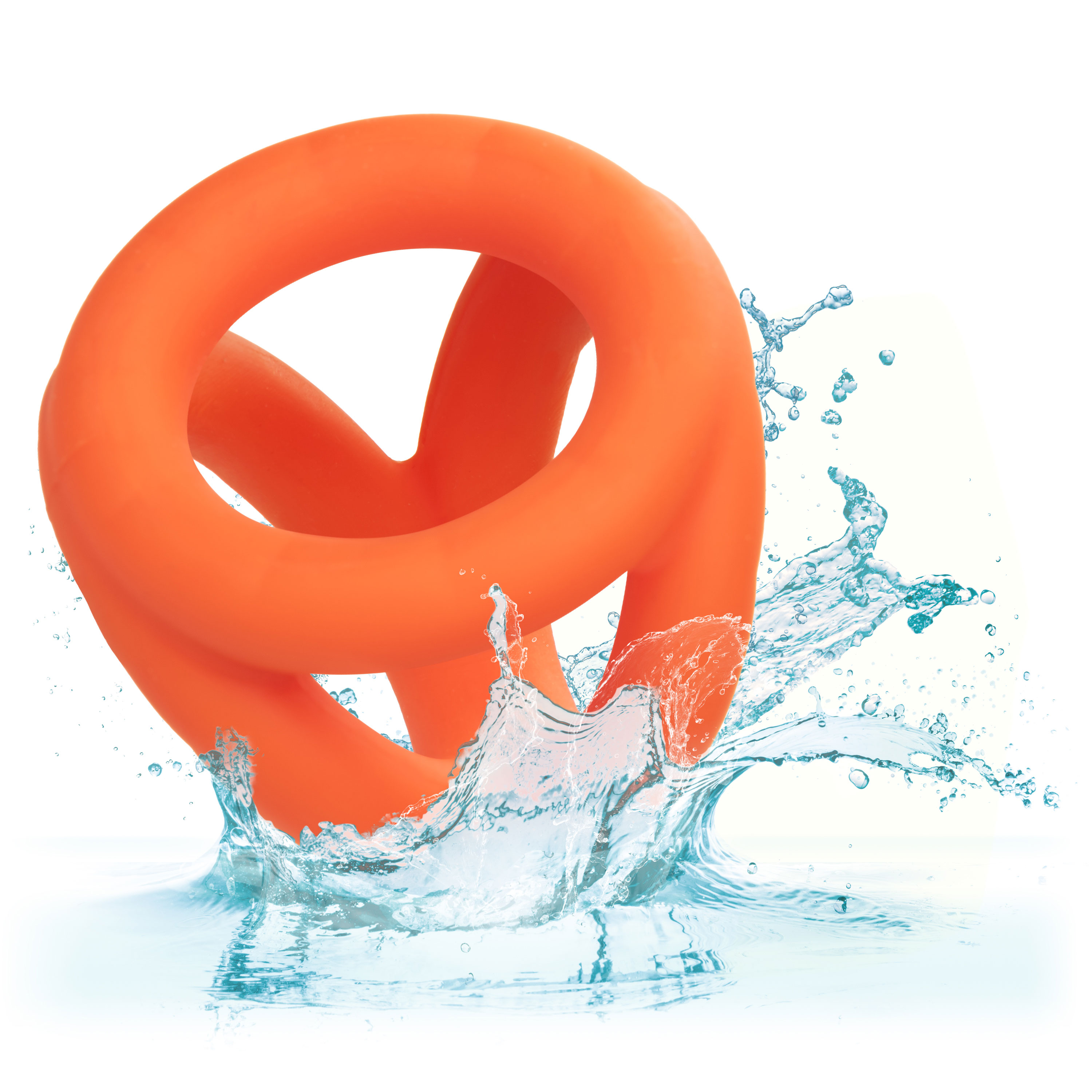 alpha liquid silicone tri ring orange  orange 