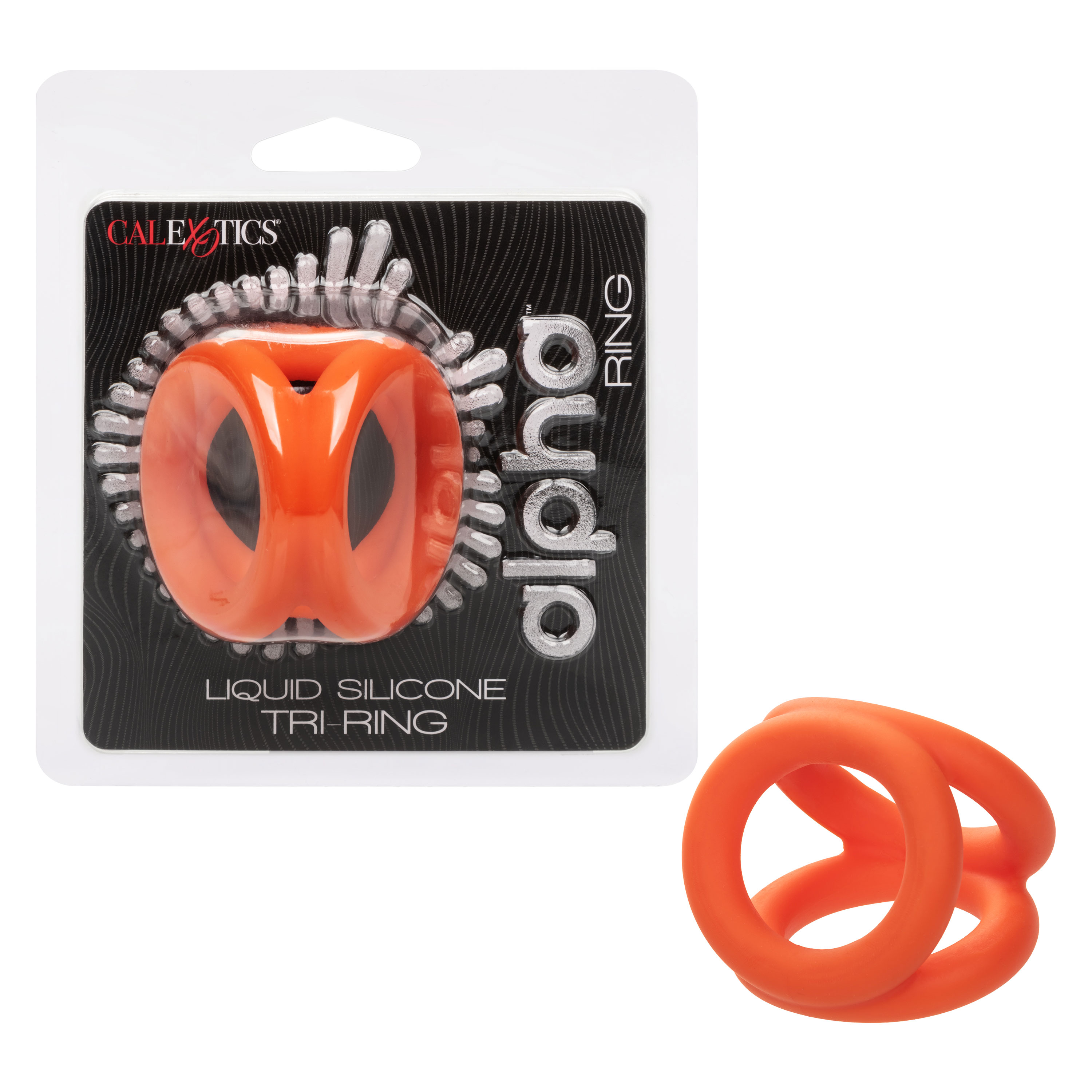 alpha liquid silicone tri ring orange  orange 