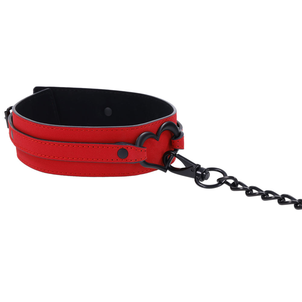 amor collar and leash red 