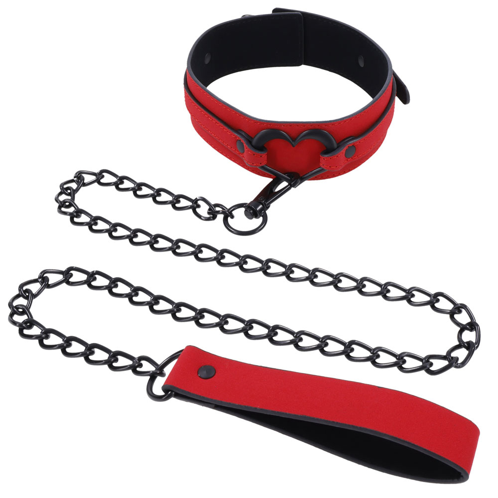 amor collar and leash red 