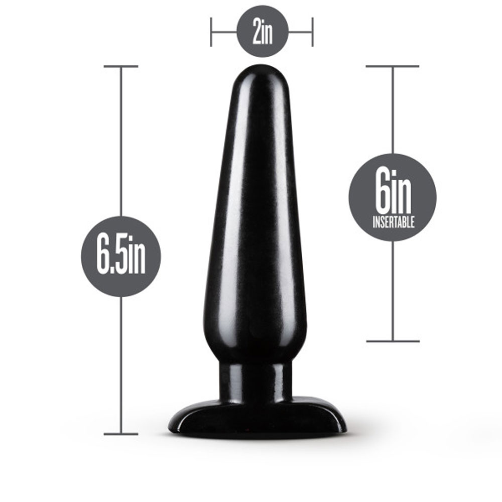 anal adventures basic anal plug large black 