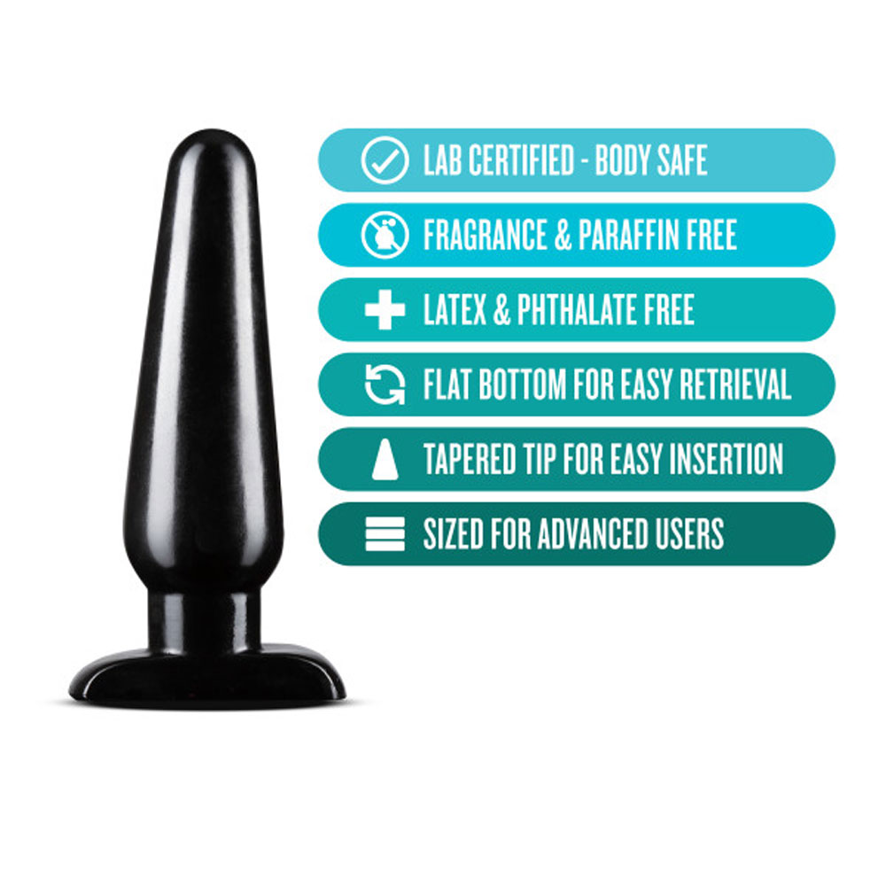 anal adventures basic anal plug large black 