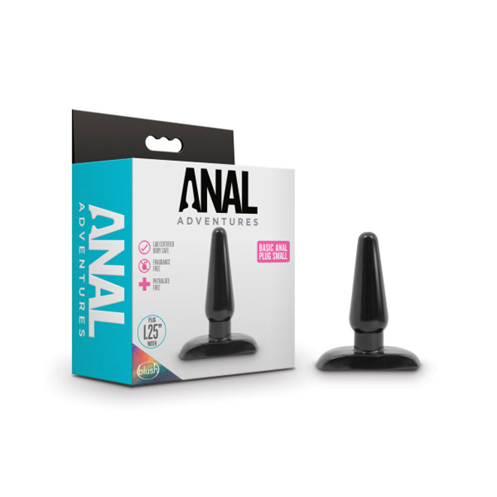 anal adventures basic anal plug small black 