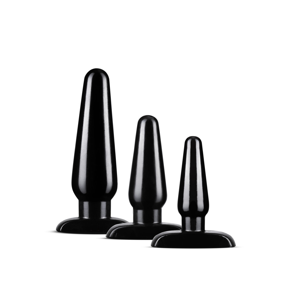 anal adventures basic plug kit black 