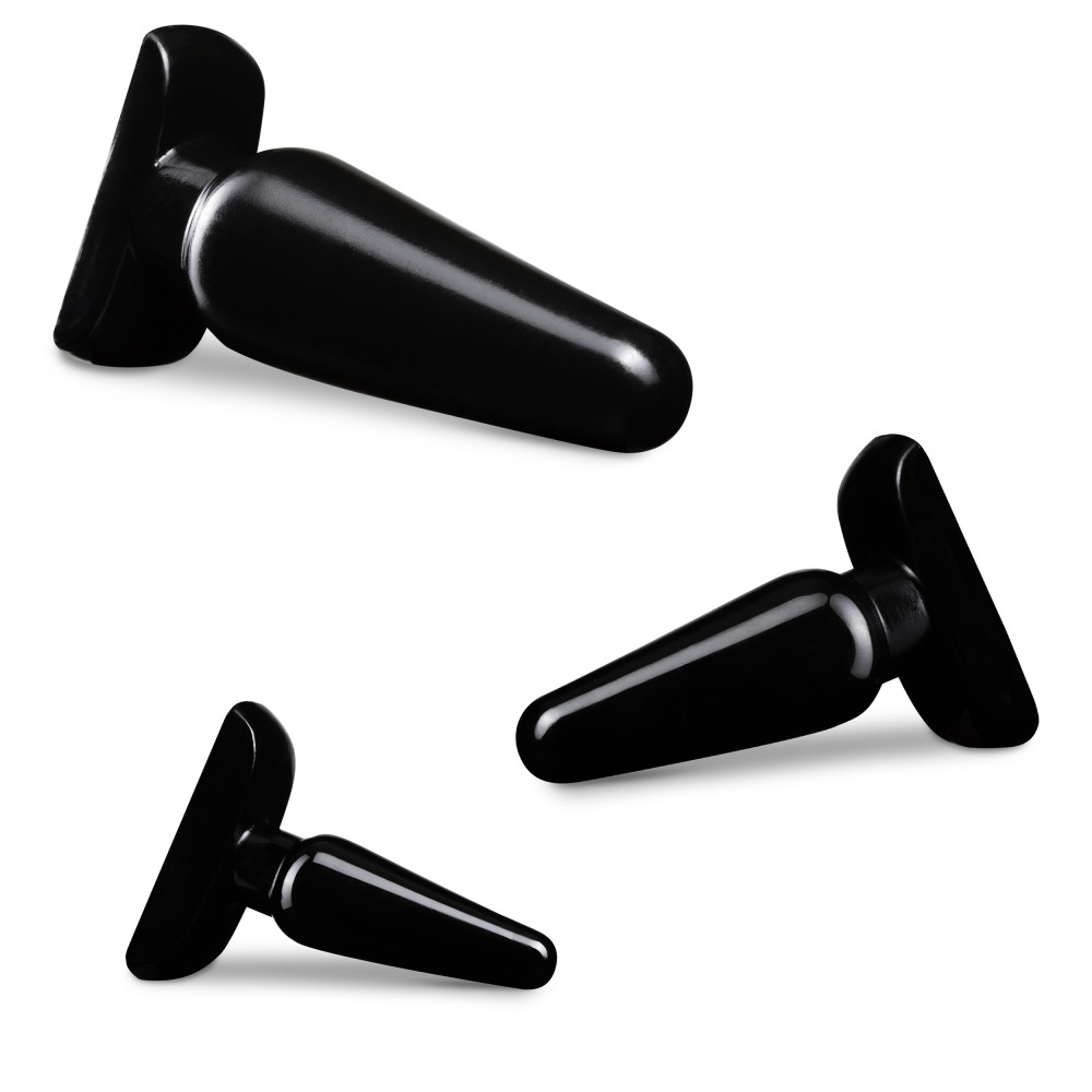 anal adventures basic plug kit black 