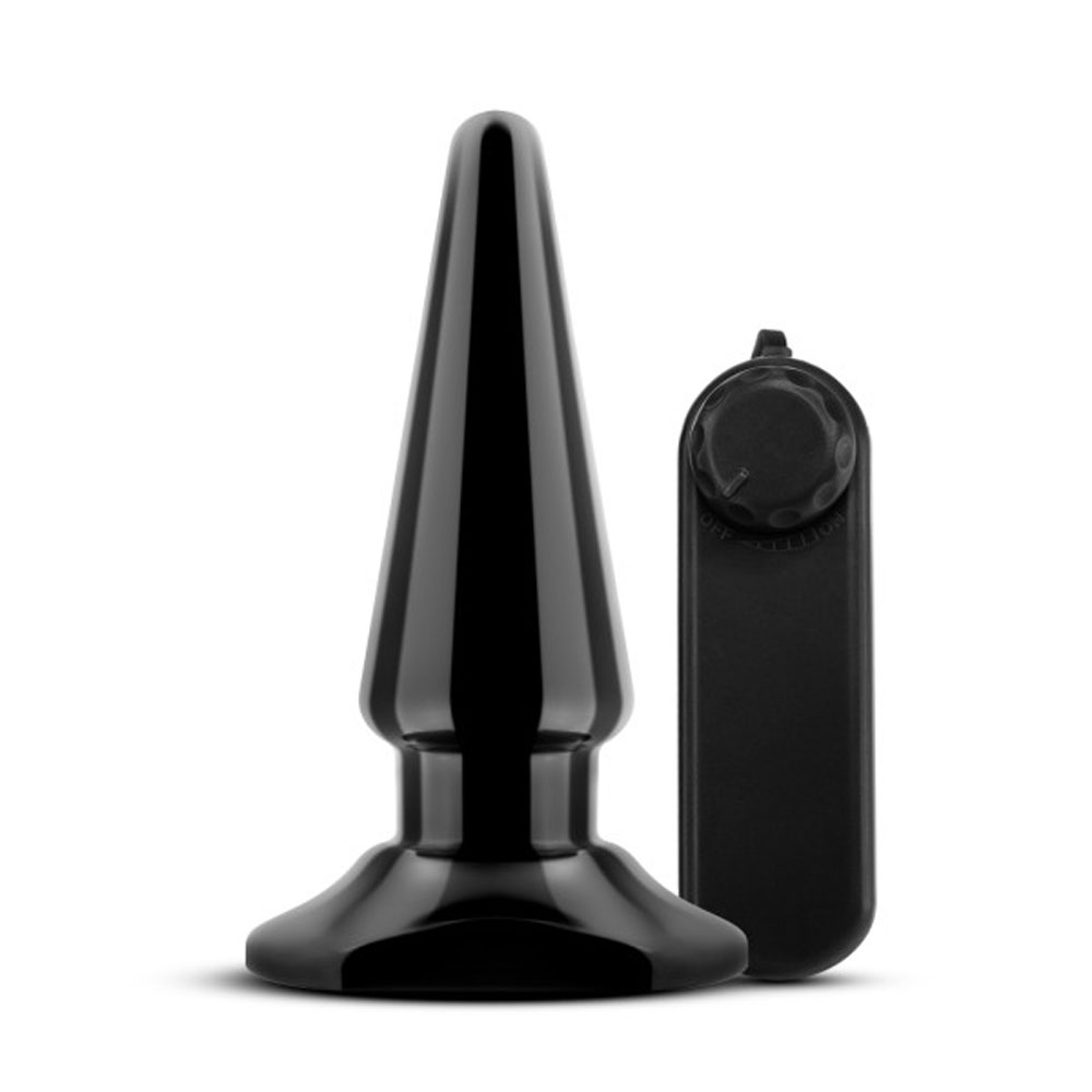 anal adventures basic vibrating anal pleaser  black 