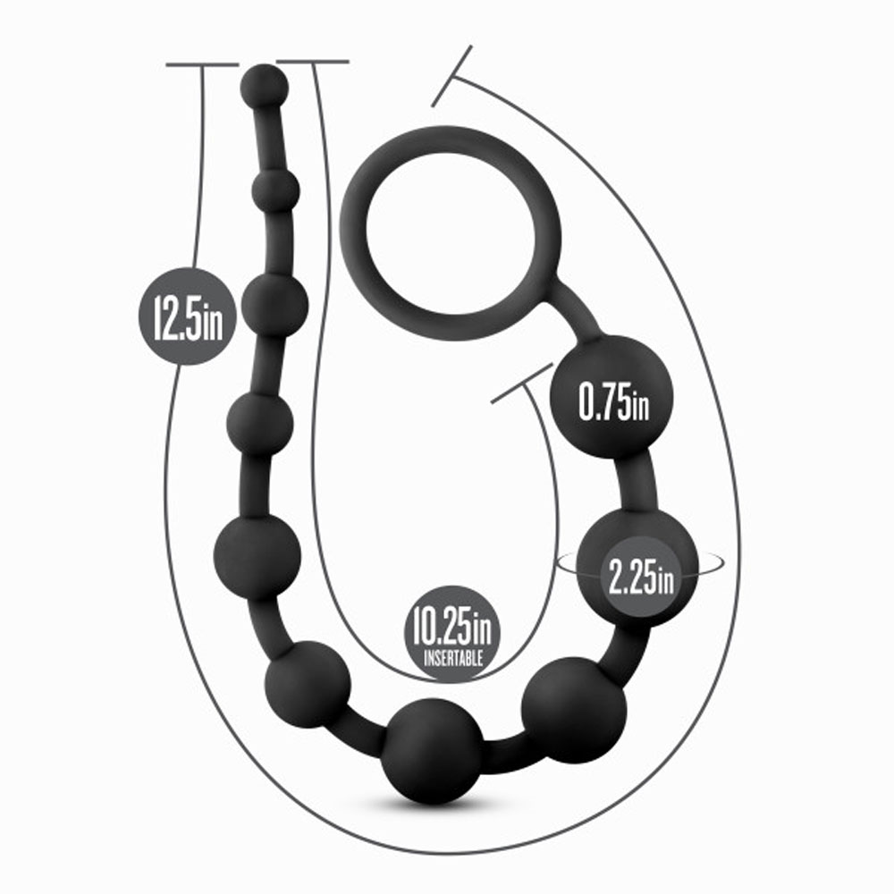 anal adventures platinum silicone  anal   beads black 