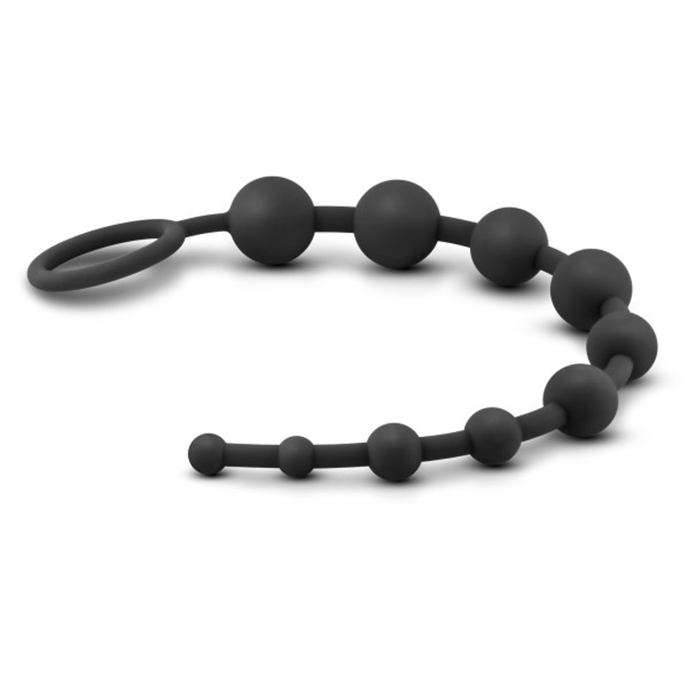 anal adventures platinum silicone  anal   beads black 