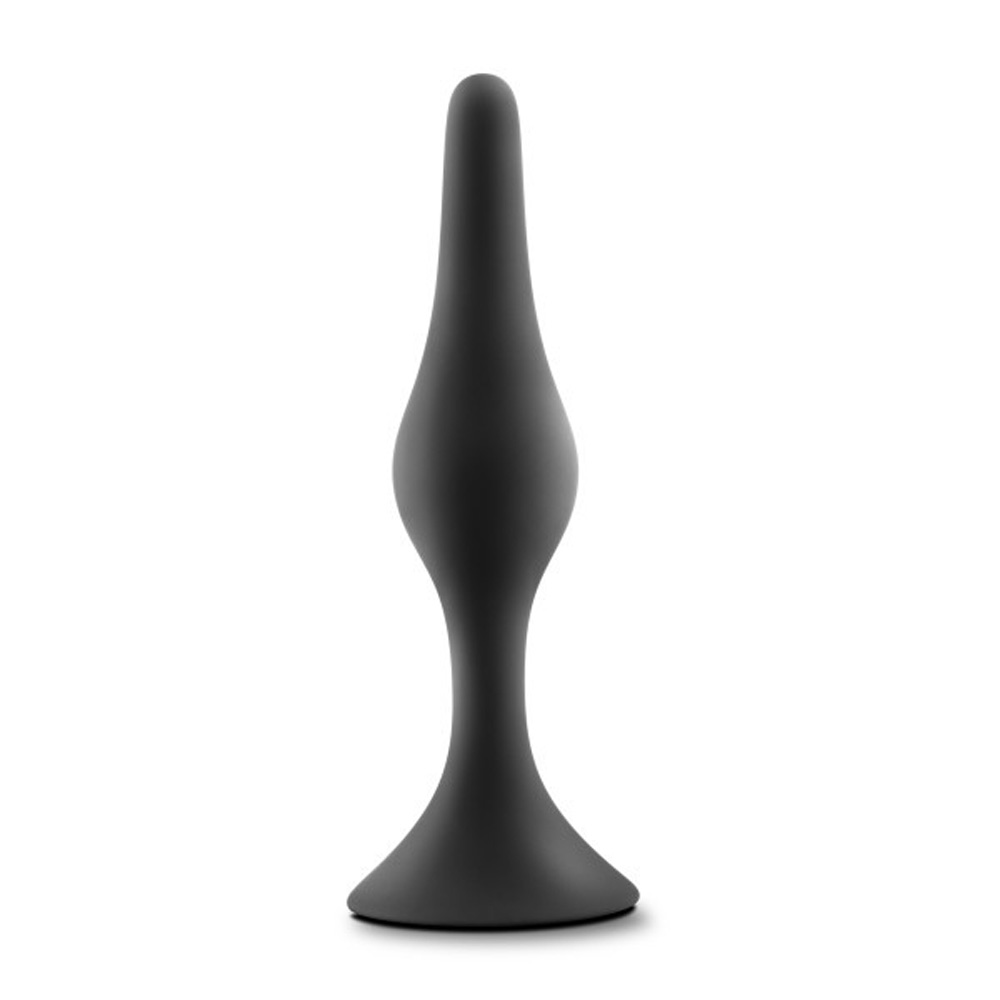 anal adventures platinum silicone beginner plug  medium black 