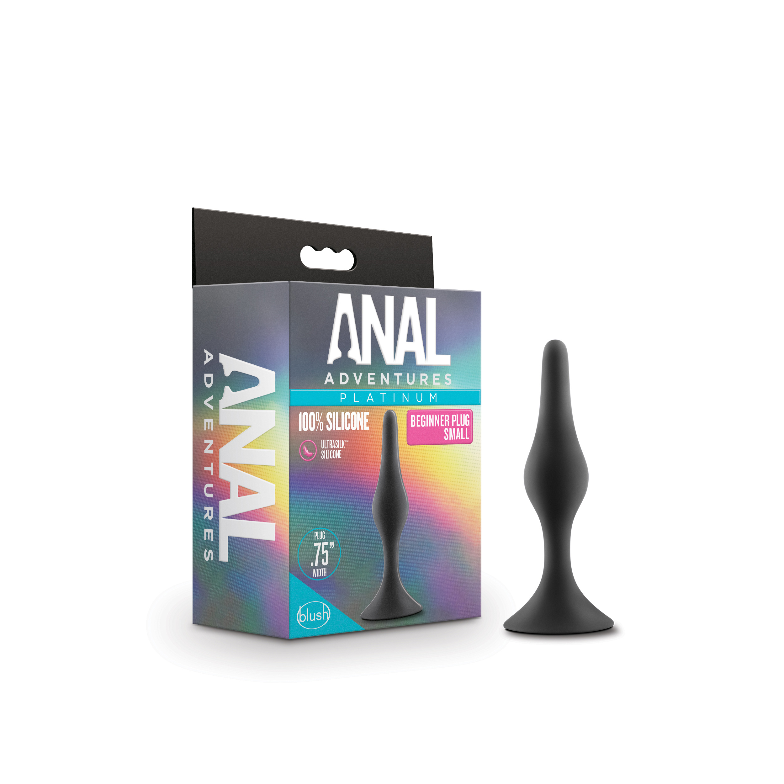 anal adventures platinum silicone beginner plug  small black 