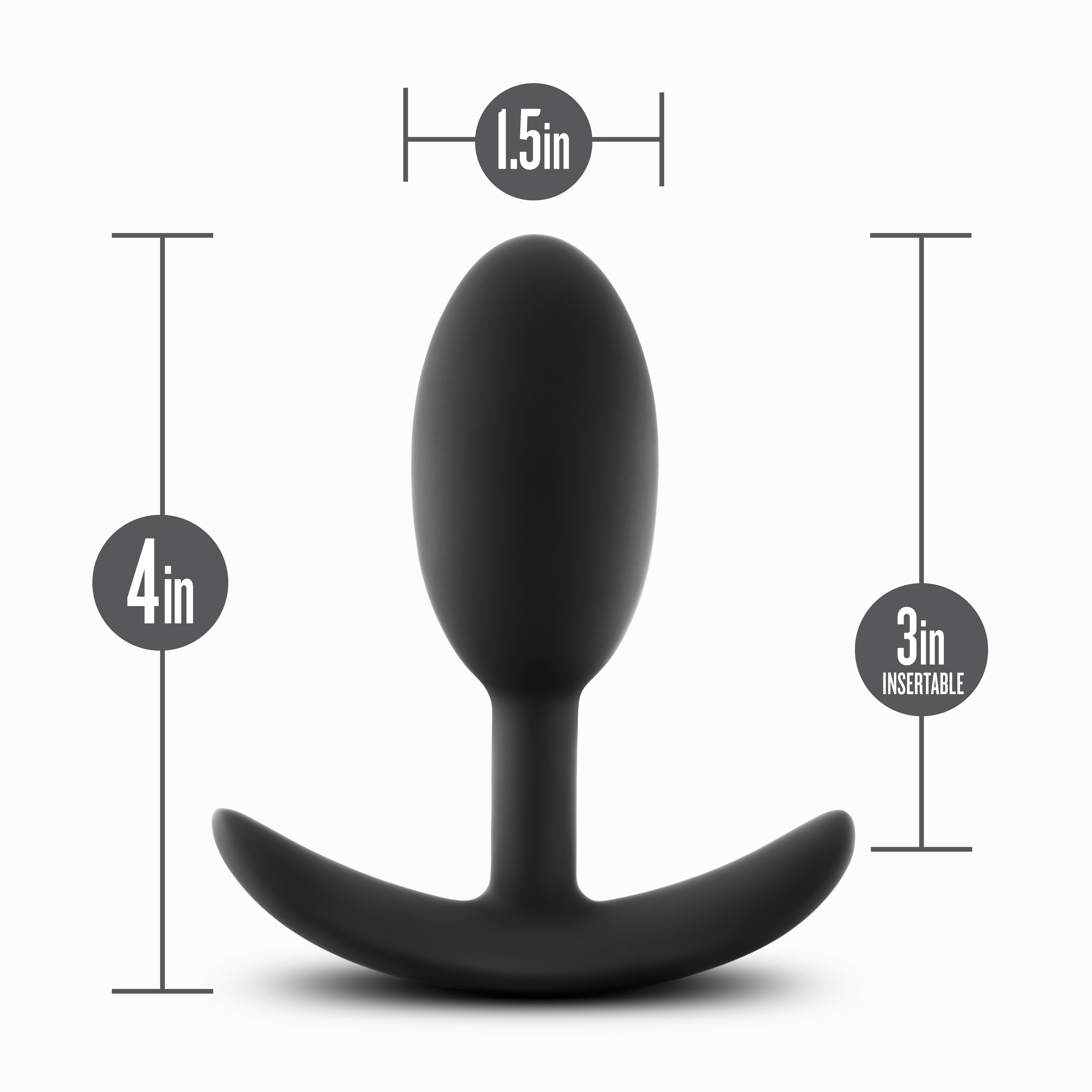 anal adventures platinum silicone vibra slim  plug  medium black 