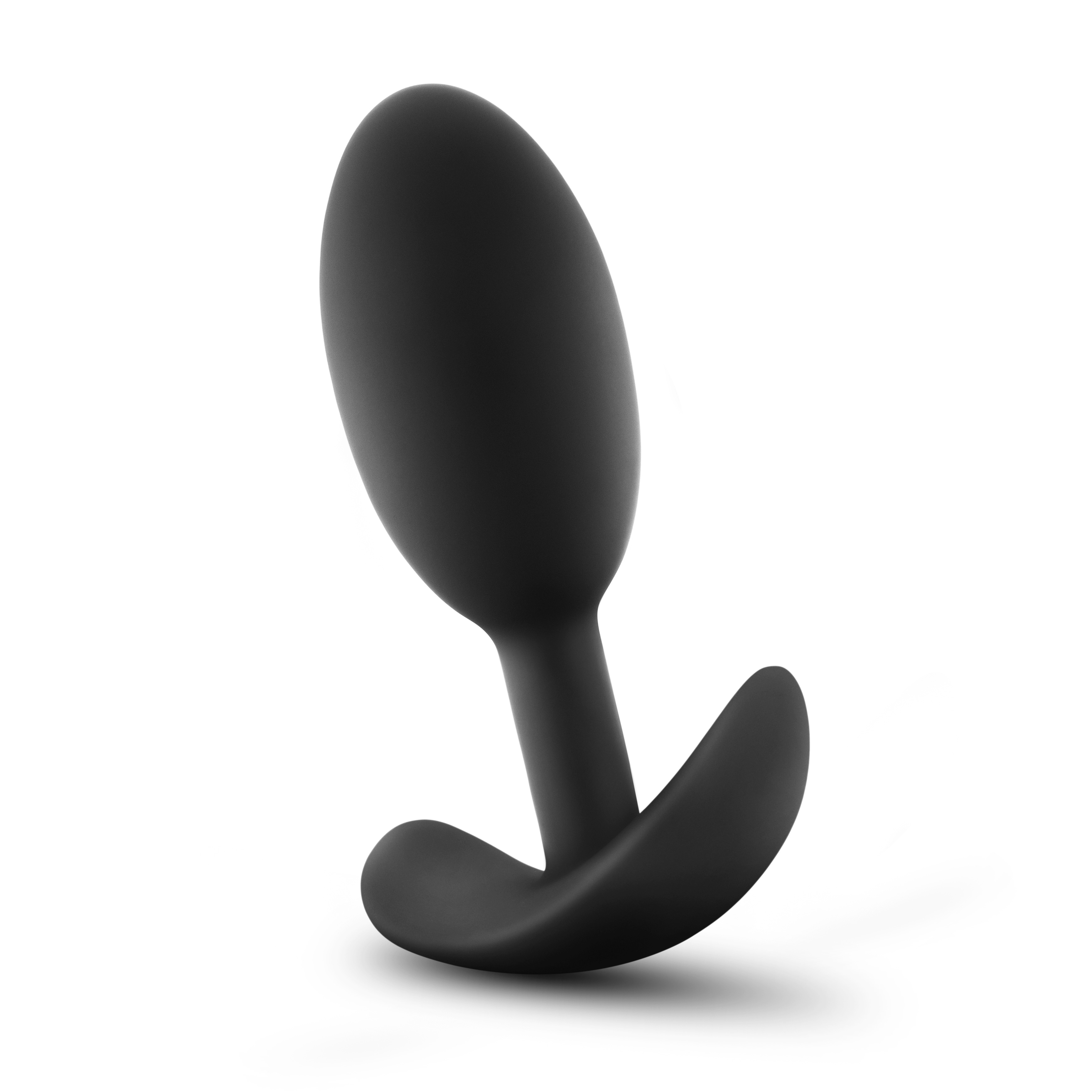 anal adventures platinum silicone vibra slim  plug  medium black 