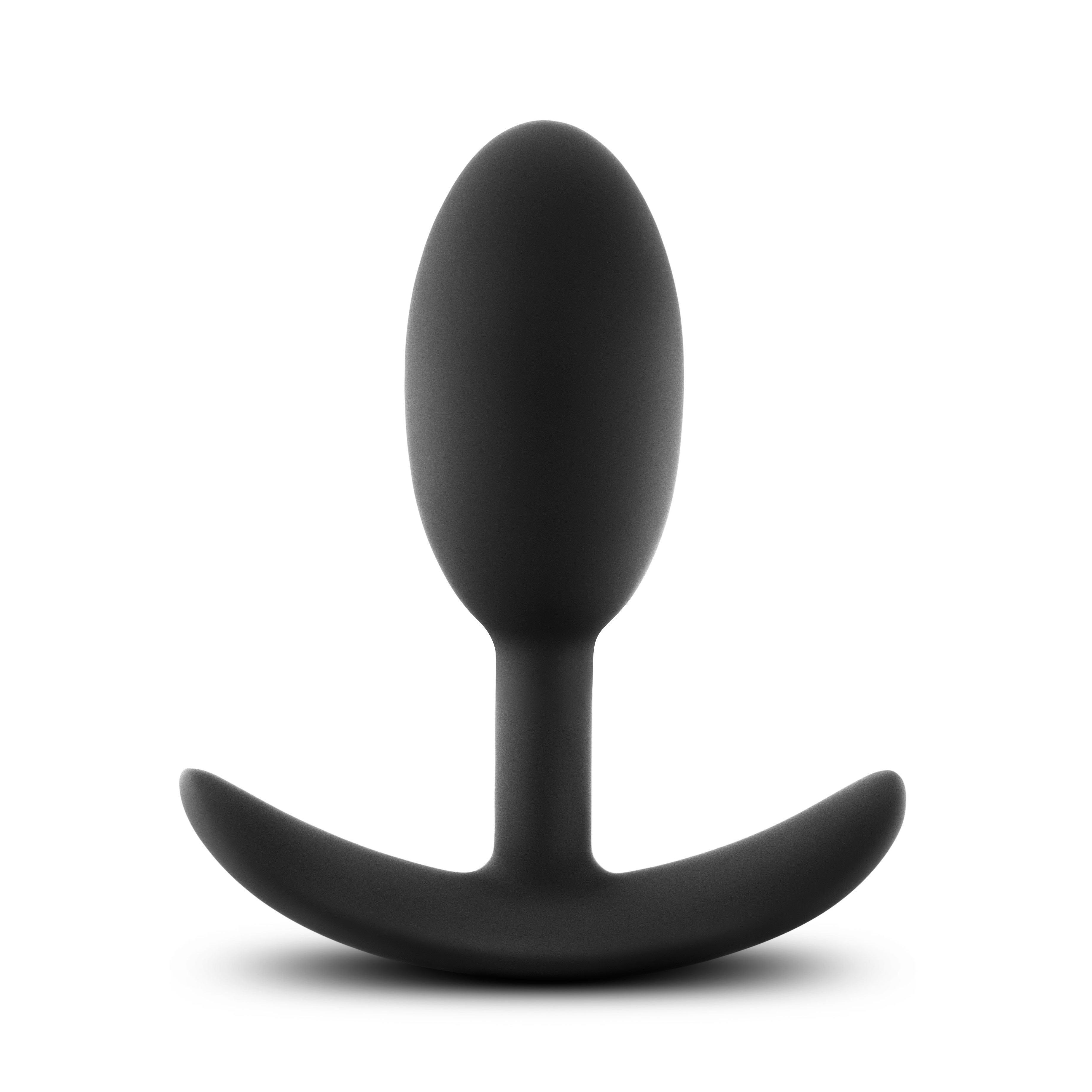 anal adventures platinum silicone vibra slim  plug  medium black 