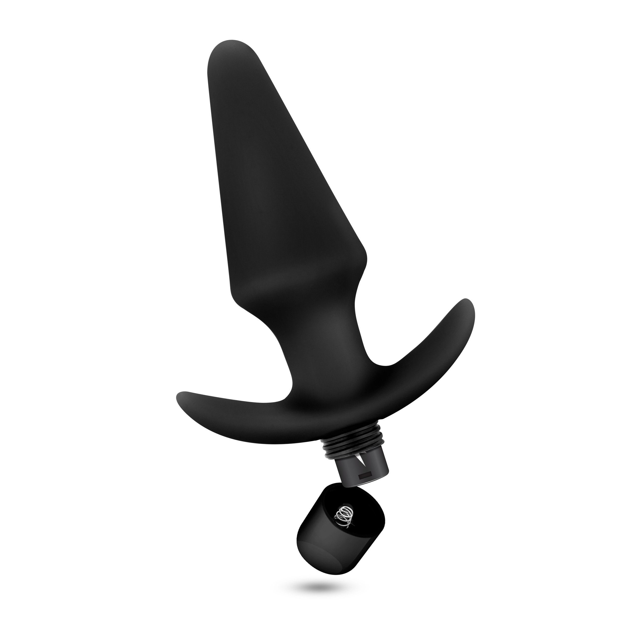 anal adventures platinum silicone vibrating plug black 