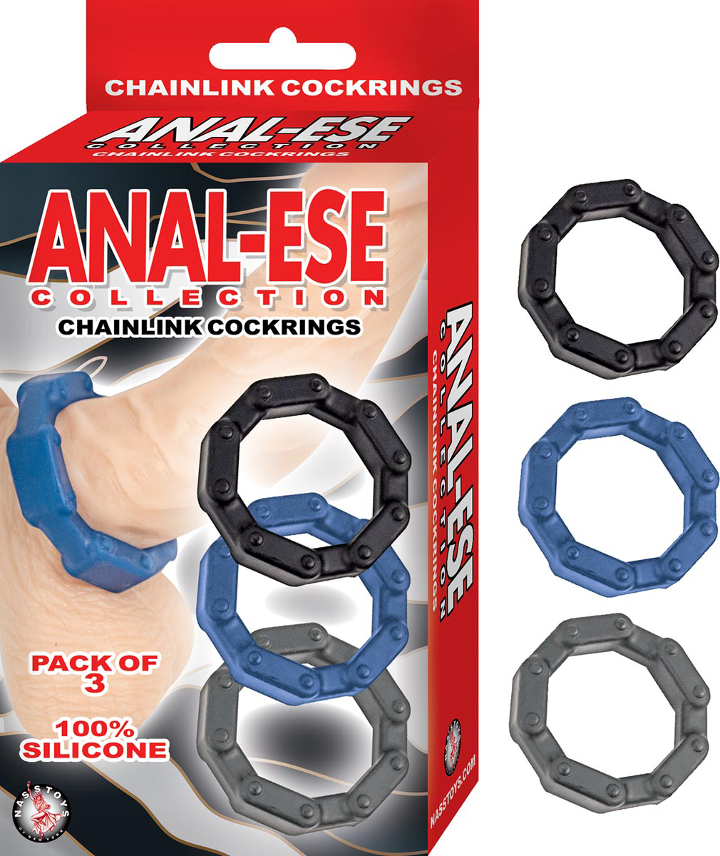 anal ese chainlink cockrings blackbluegrey 