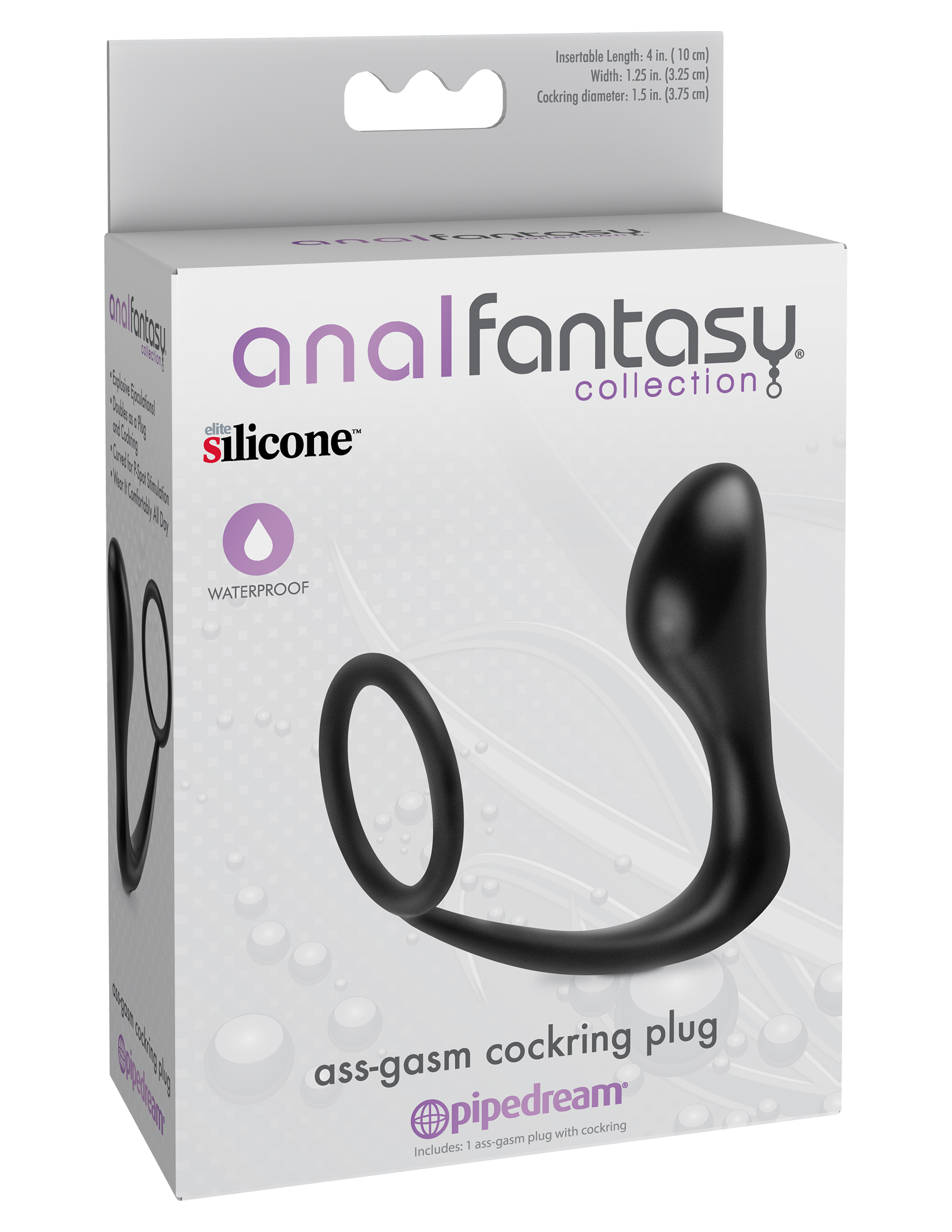 anal fantasy collection ass gasm cockring plug black 