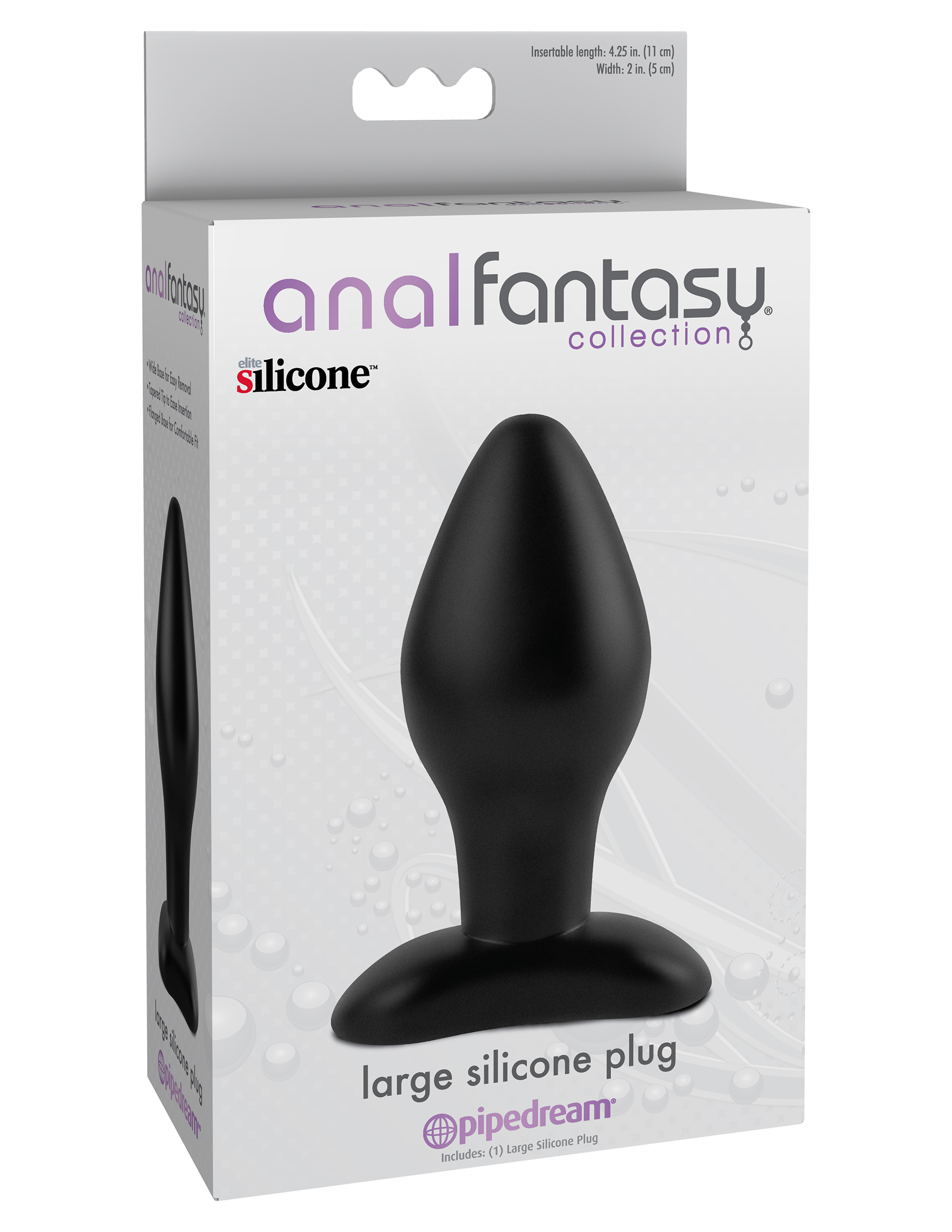 anal fantasy collection large silicone plug black 