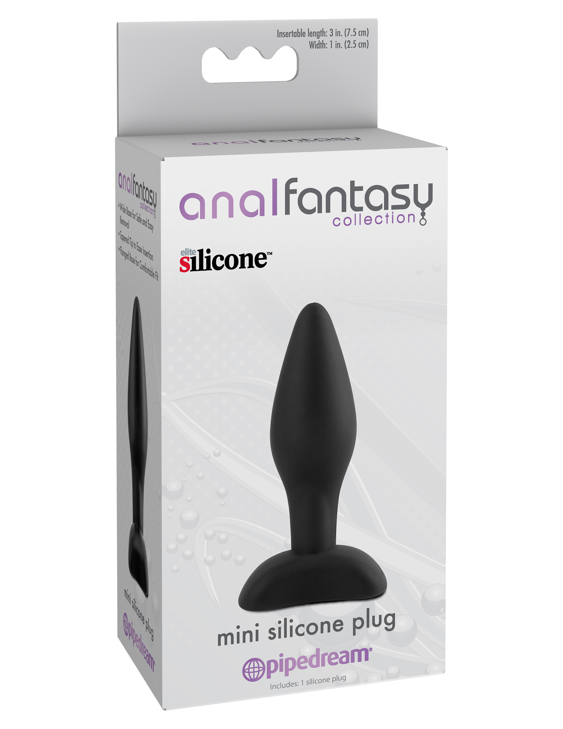 anal fantasy collection mini silicone plug black 