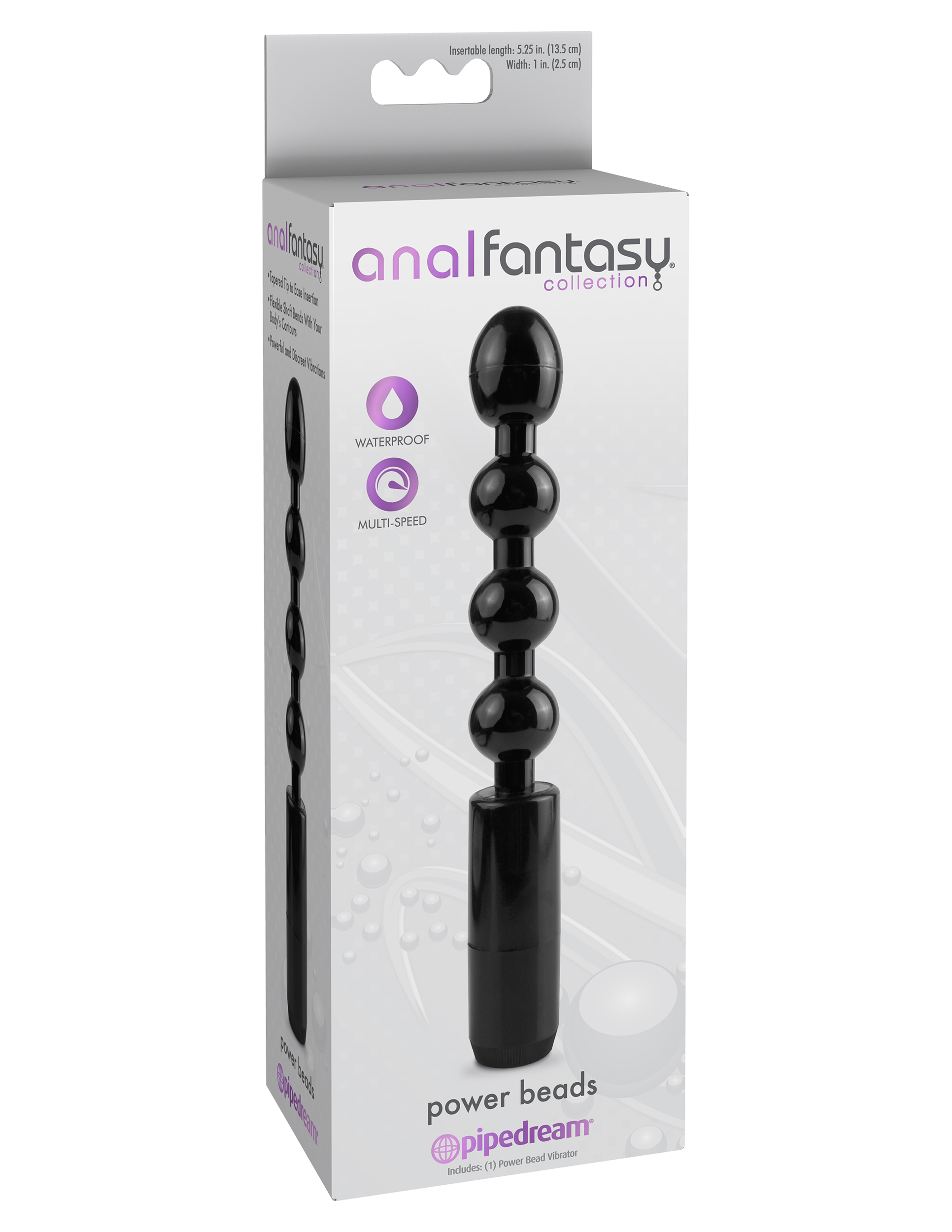 anal fantasy collection power beads black 