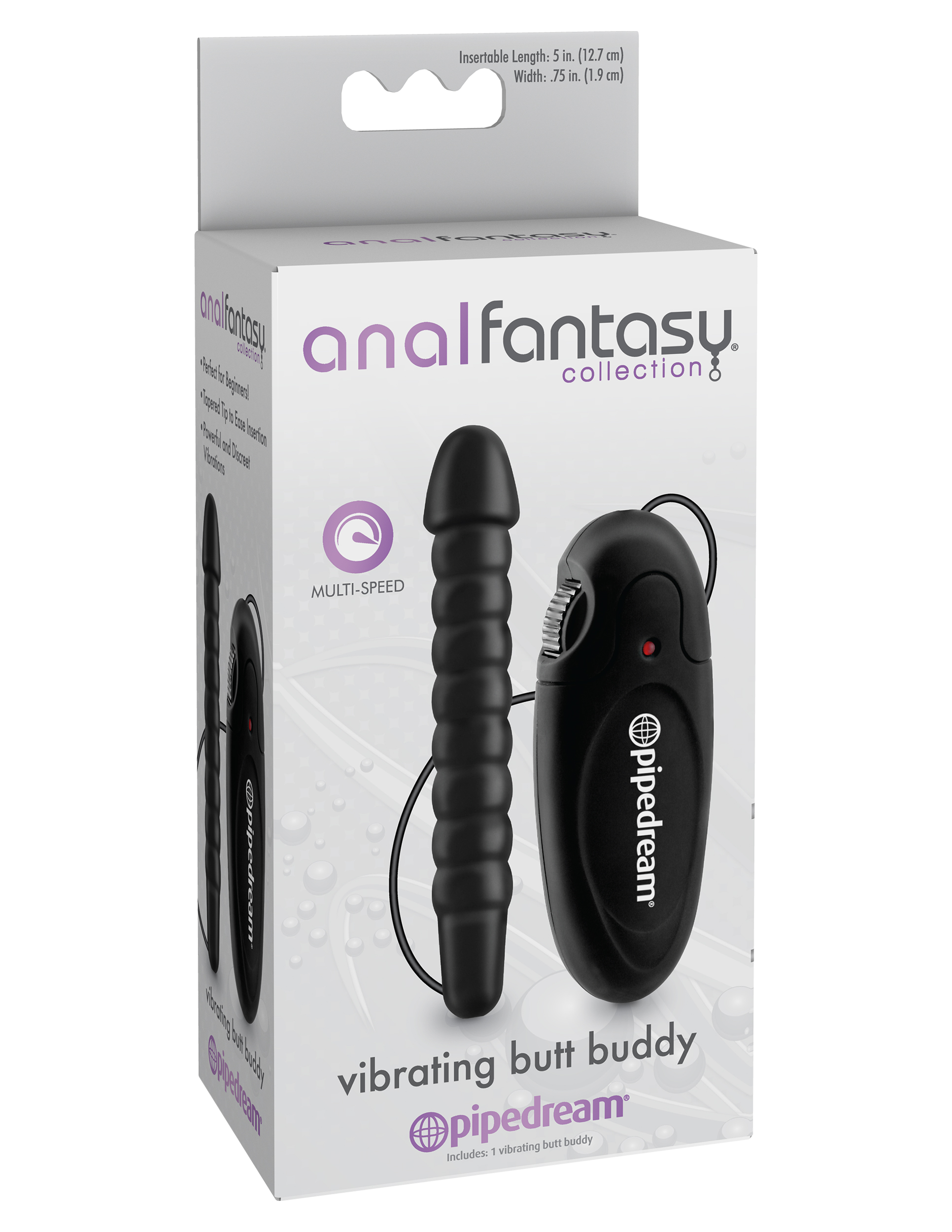 anal fantasy collection vibrating butt buddy black 