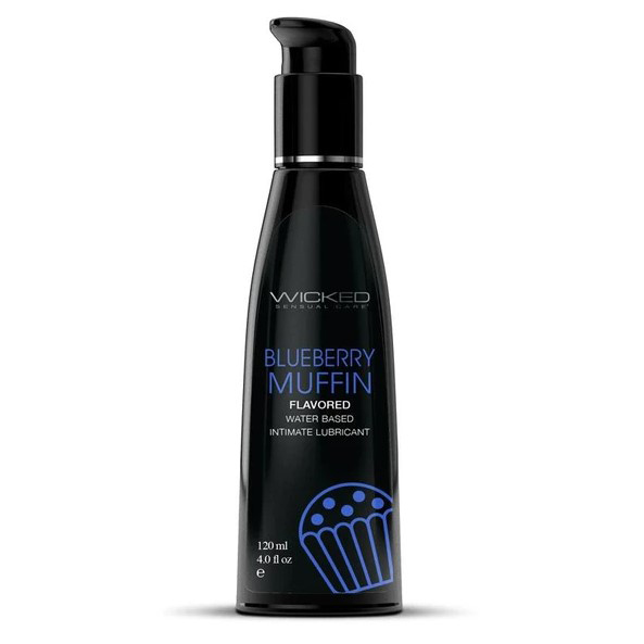 aqua blueberry muffin flavored water based  intimate lubricant  fl. oz. 