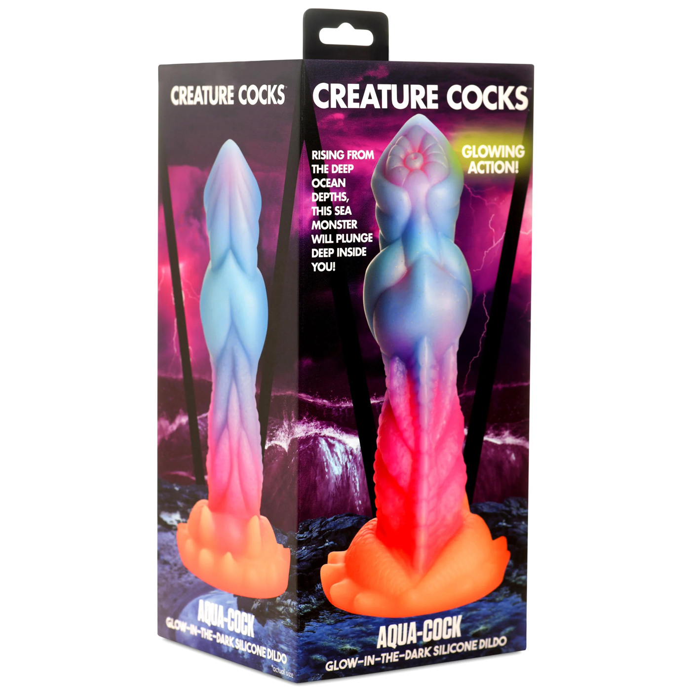 aqua cock glow in the dark silicone dildo 