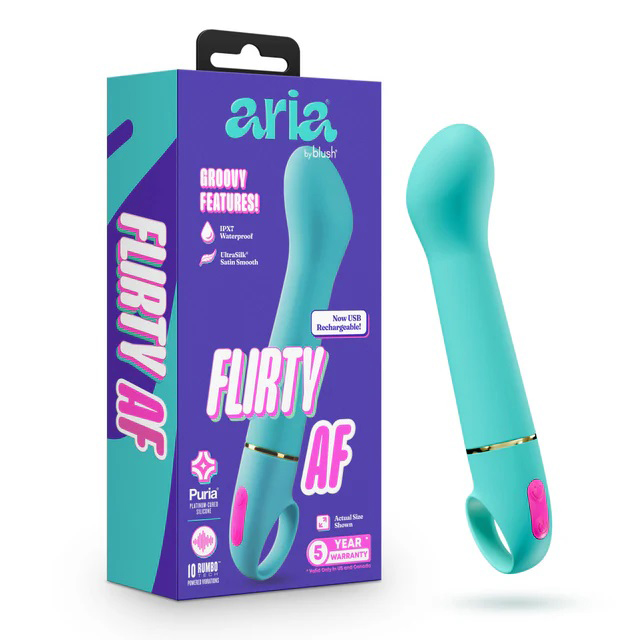 aria flirty af  rechargeable vibe teal 