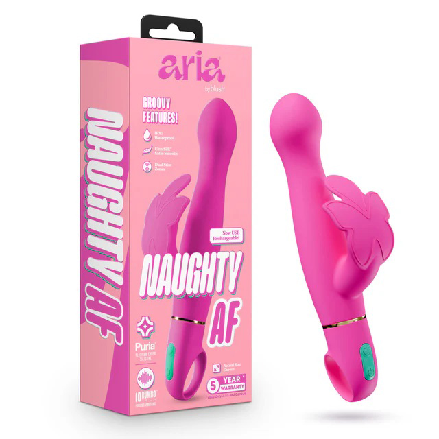 aria naughty af  rechargeable vibe plum 