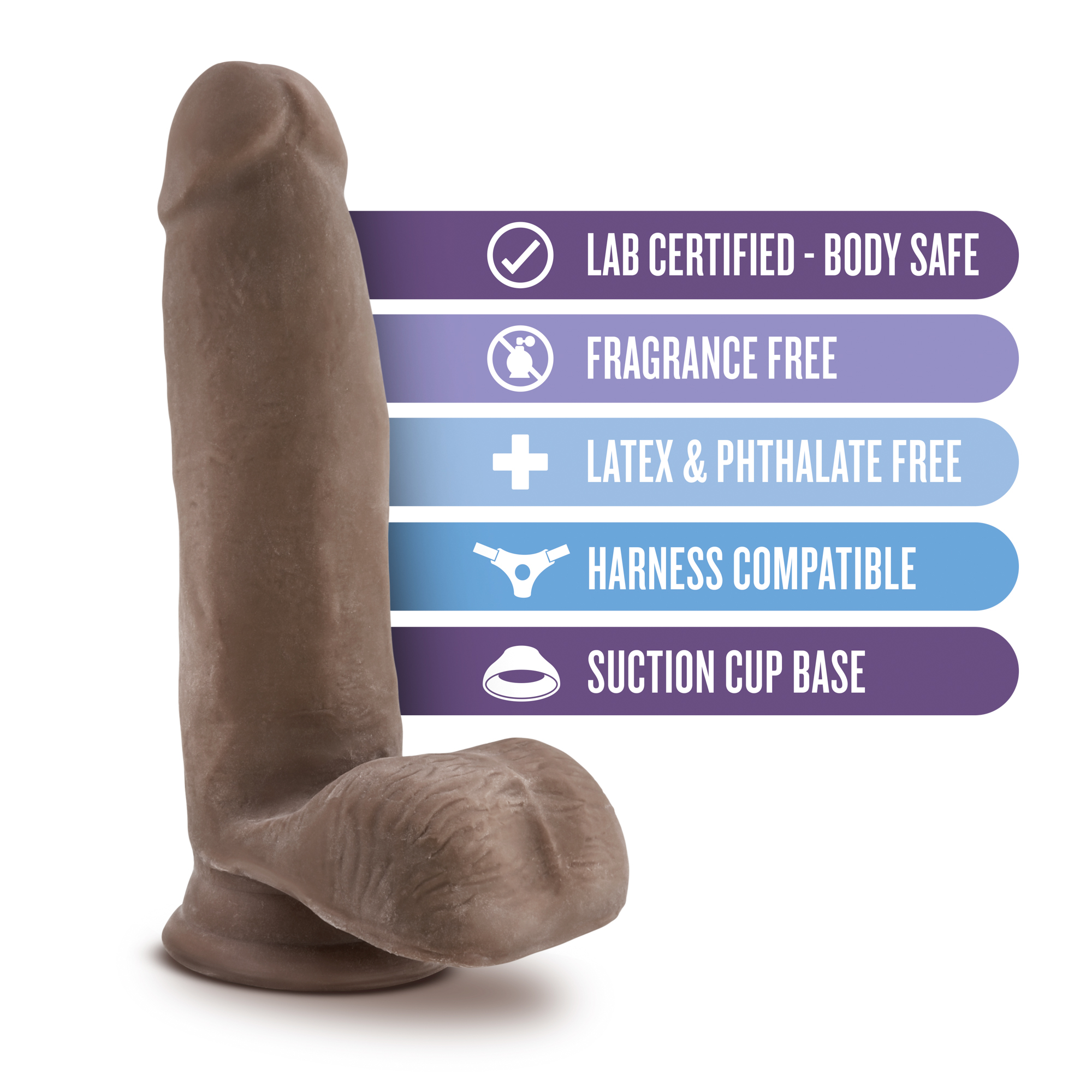 au naturel  inch sensa feel dildo chocolate 