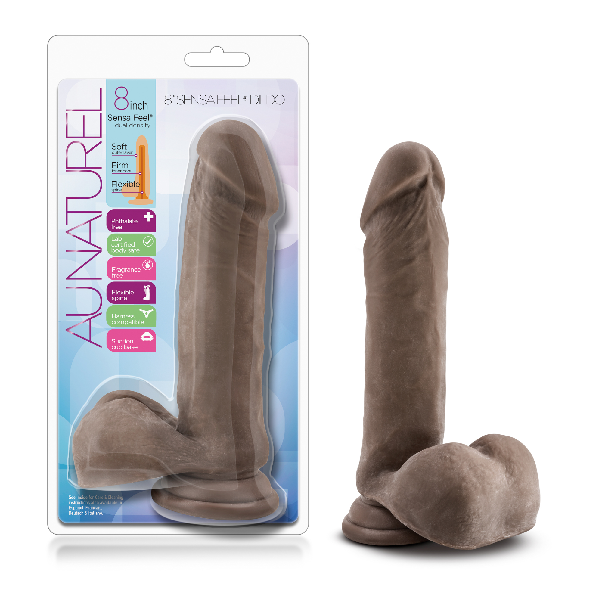 au naturel  inch sensa feel dildo chocolate 