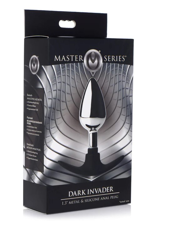 Dark Invader Metal and Silicone Anal Plug Medium  