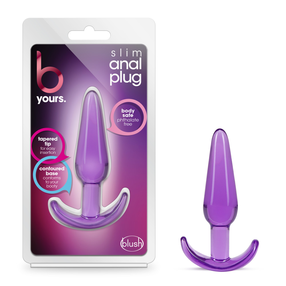 b yours slim anal plug purple 